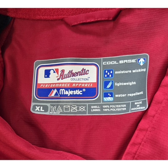 Majestic Cool Base Washington Nationals 1/4 Zip Pullover Windbreaker Men's XL - Picture 8 of 13